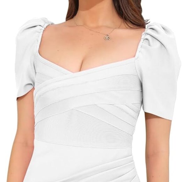 BAOSUU Midi Bodycon Dress Tummy Control Dress Sz: 12 Black - Picture 12 of 16